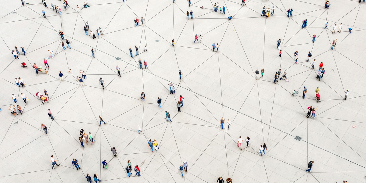 People connected in a web